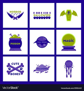 Assembly flat icons halloween vector image