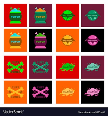 Assembly flat icons halloween vector image