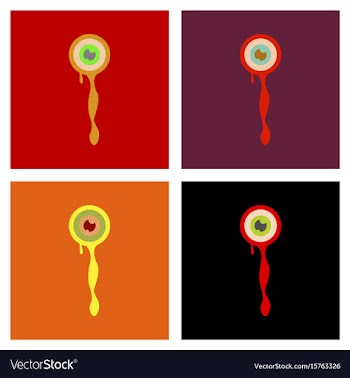 Assembly flat icons halloween zombie eyes vector image