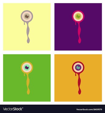 Assembly flat icons halloween zombie eyes vector image
