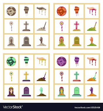Assembly flat icons halloween zombie hand grave vector image