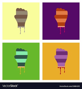 Assembly flat icons halloween zombie hand vector image