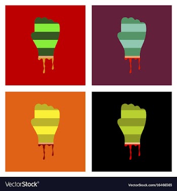 Assembly flat icons halloween zombie hand vector image