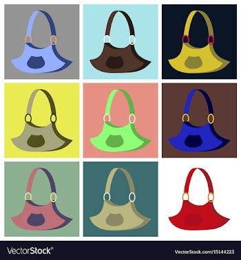 Assembly flat icons handbag vector image