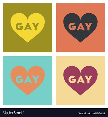 Assembly flat icons heart gays vector image