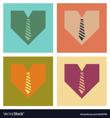 Assembly flat icons heart tie vector image