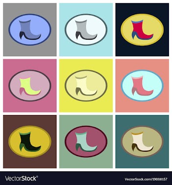 Assembly flat icons high-heeled boots vector image