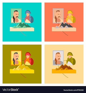 Assembly flat icons History Lesson pyramid vector image