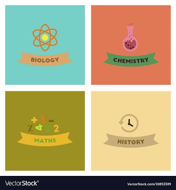 Assembly flat icons history math biology chemistry vector image