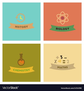 Assembly flat icons history math biology chemistry vector image