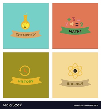 Assembly flat icons history math biology vector image