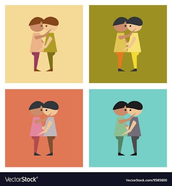 Assembly flat icons homosexual gays lovers vector image