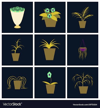 Assembly flat icons houseplants vector image