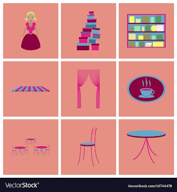 Assembly flat icons interior vector image