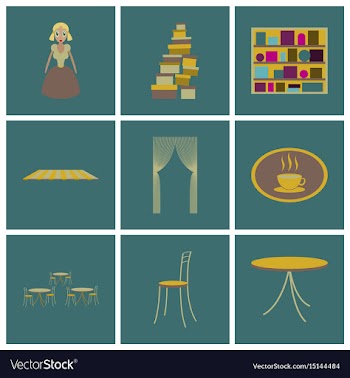 Assembly flat icons interior vector image