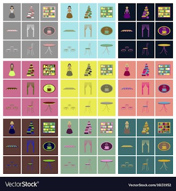 Assembly flat icons interior vector image