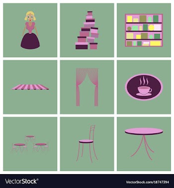 Assembly flat icons interior vector image