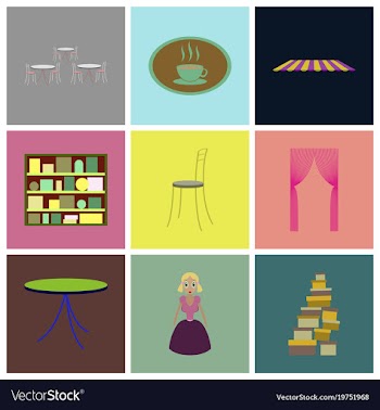 Assembly flat icons interior vector image