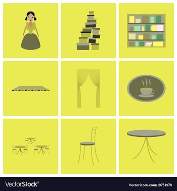 Assembly flat icons interior vector image