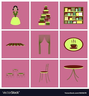 Assembly flat icons interior vector image