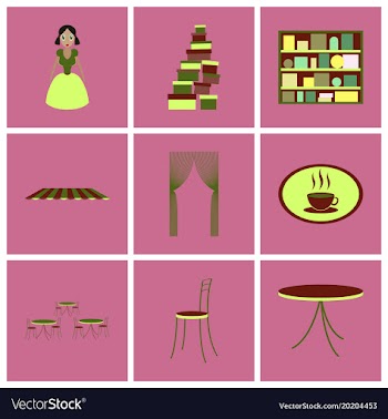 Assembly flat icons interior vector image