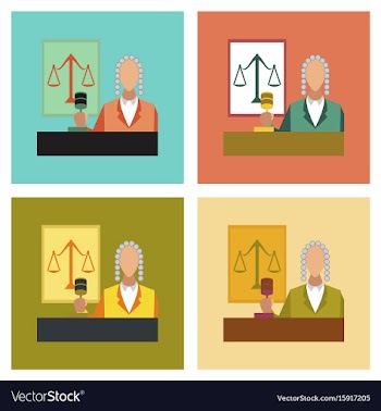 Assembly flat icons jurisdiction judge vector image