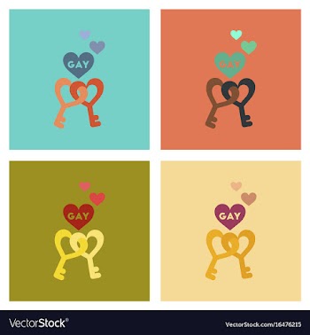 Assembly flat icons keys love vector image