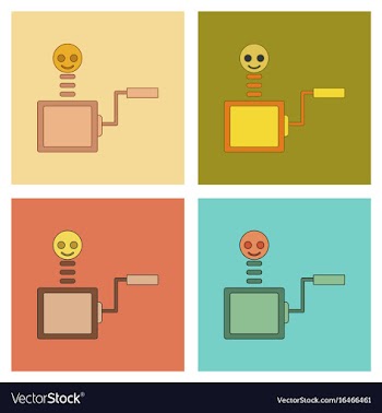 Assembly flat icons kids toy box vector image