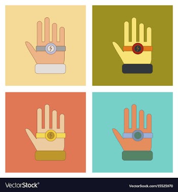Assembly flat icons kids toy bracelet hand vector image
