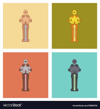 Assembly flat icons kids toy child soldier knight vector image