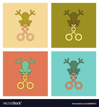 Assembly flat icons kids toy frog vector image