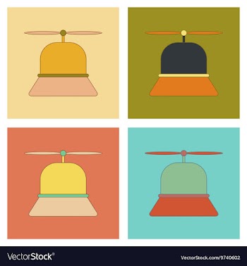 Assembly flat icons Kids toy helicopter vector image