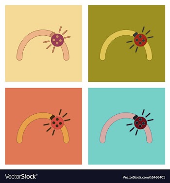 Assembly flat icons kids toy ladybug vector image