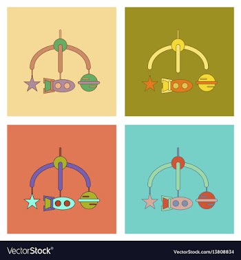 Assembly flat icons kids toy mobility vector image