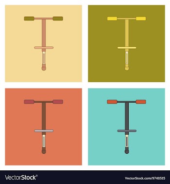 Assembly flat icons Kids toy pogo stick vector image