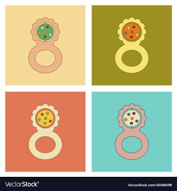 Assembly flat icons kids toy rattle vector image