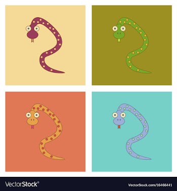Assembly flat icons kids toy snake vector image