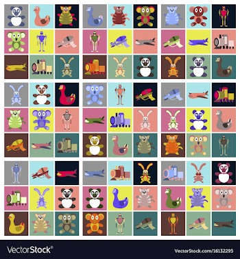 Assembly flat icons kids toys vector image