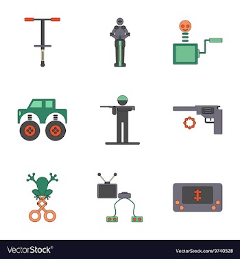 Assembly flat icons Kids toys vector image