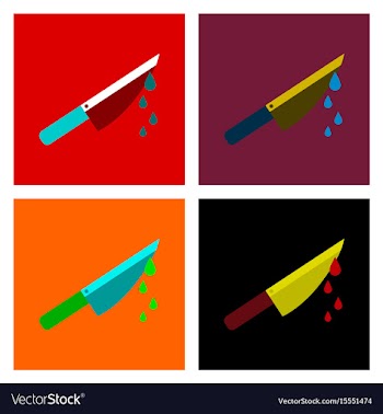 Assembly flat icons knife blood vector image