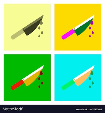 Assembly flat icons knife blood vector image