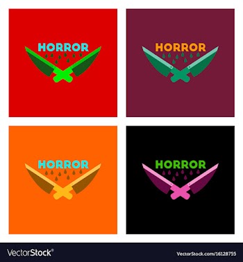 Assembly flat icons knives horror vector image