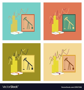 Assembly flat icons lesson economy vector image