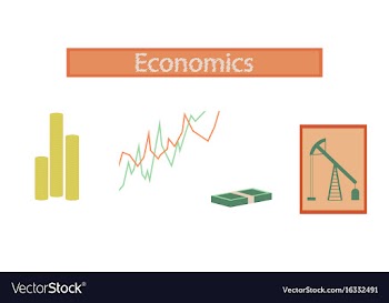 Assembly flat icons lesson economy vector image