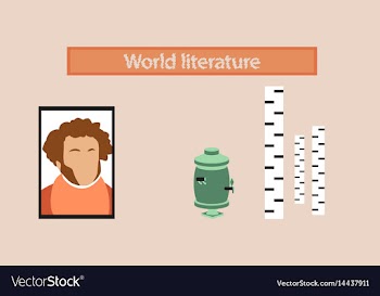 Assembly flat icons literature lesson vector image