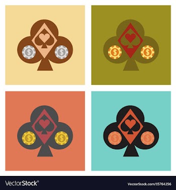 Assembly flat icons logotype poker logo vector image