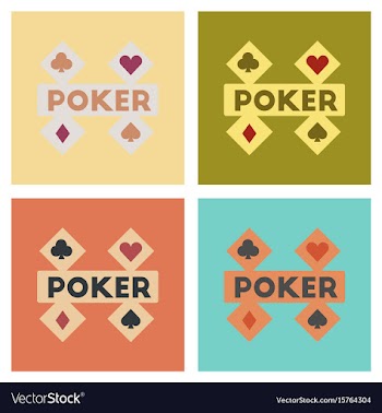 Assembly flat icons logotype poker logo vector image