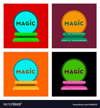 Assembly flat icons magic ball vector image