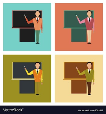 Assembly flat icons male teacher vector image