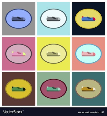 Assembly flat icons man shoe vector image